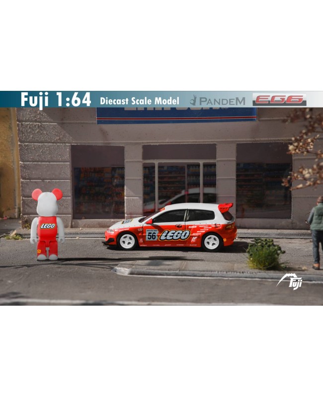 (預訂 Pre-order) Fuji 1/64 Pandem Civic EG6 5th generation Mk5 Rocket Bunny (Diecast car model) 限量599台 Red Lego 人偶版