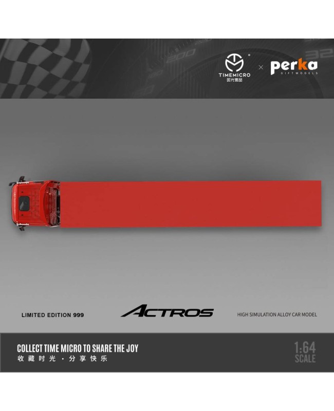 (預訂 Pre-order) TimeMicro & Perka 1/64 Mercedes-Benz Actros container truck (Diecast car model) 限量999台 Red pig livery#35 TM646704