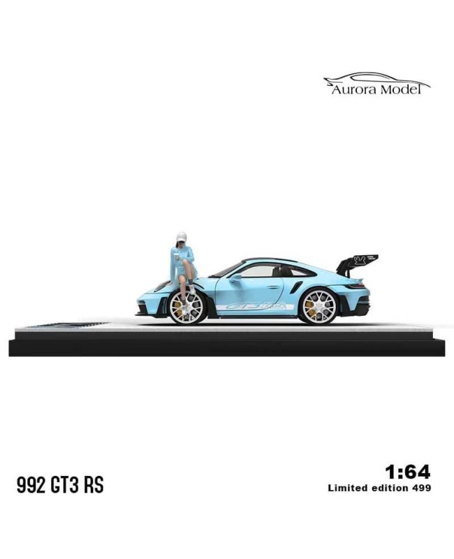 (預訂 Pre-order) AM Aurora 1/64 Porsche 992 GT3 RS (Diecast car model) Mason blue 人偶版 (限量499台)