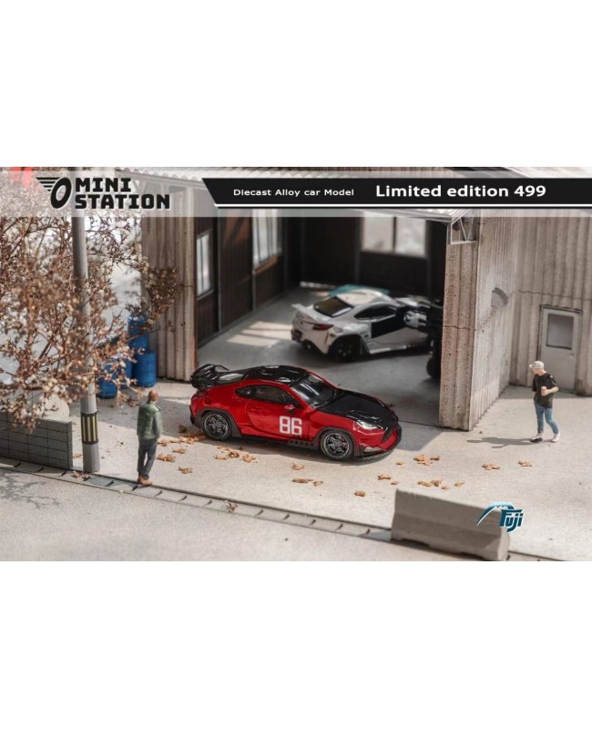 (預訂 Pre-order) Mini Station x Fuji 1:64 Pandem GR86 2nd generation ZN8 2022 Rocket Bunny MF GHOST 86# livery (Diecast car model) 限量499台 Red Black