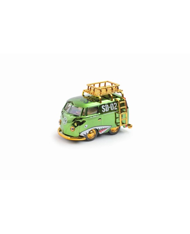 (預訂 Pre-order) HY Model 1/64 1960 VW Bus (Diecast car model) 限量299台 Green shark 標準版