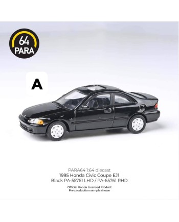 (預訂 Pre-order) Para64 1/64 PA-65761 1995 Honda Civic Coupe EJ1 Black (Diecast car model)