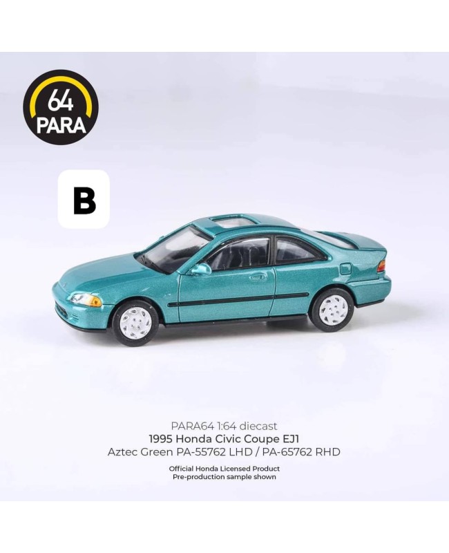 (預訂 Pre-order) Para64 1/64 PA-65762 1995 Honda Civic Coupe EJ1 Aztec Green (Diecast car model)