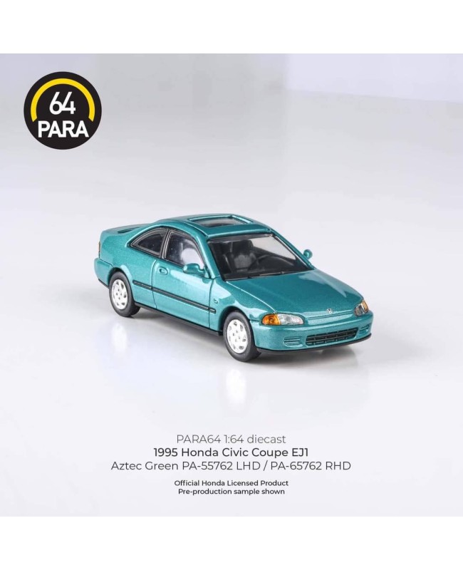 (預訂 Pre-order) Para64 1/64 PA-65762 1995 Honda Civic Coupe EJ1 Aztec Green (Diecast car model)