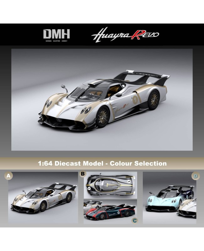 (預訂 Pre-order) DMH 1:64 Huayra R Evo 賽道專用版 2024 (Diecast car model) 限量999台 Gloss Black 亮黑1號