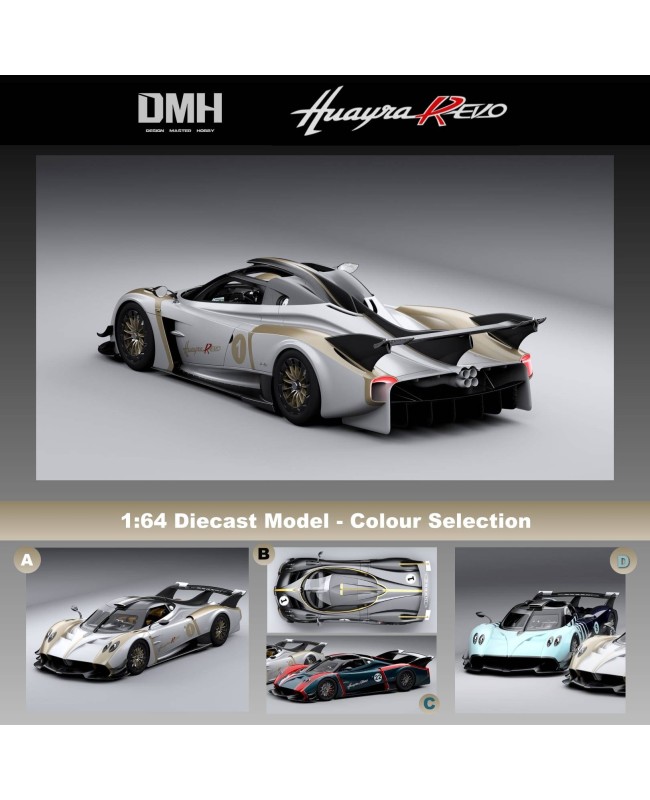 (預訂 Pre-order) DMH 1:64 Huayra R Evo 賽道專用版 2024 (Diecast car model) 限量999台 Pearl White 珍珠白1號