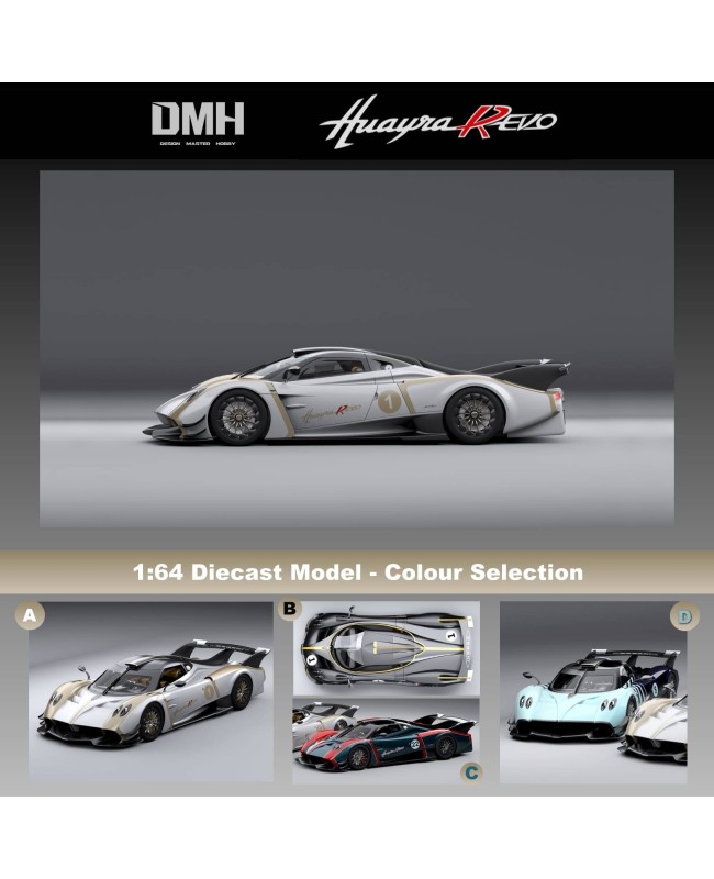 (預訂 Pre-order) DMH 1:64 Huayra R Evo 賽道專用版 2024 (Diecast car model) 限量999台 Pearl White 珍珠白1號