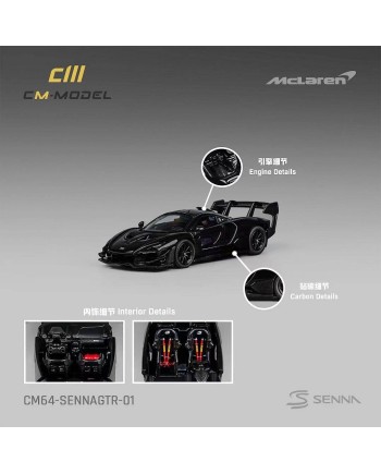 (預訂 Pre-order) CM Model 1/64 CM64-SennaGTR-01 Mclaren SennaGTR Black (Diecast car model)