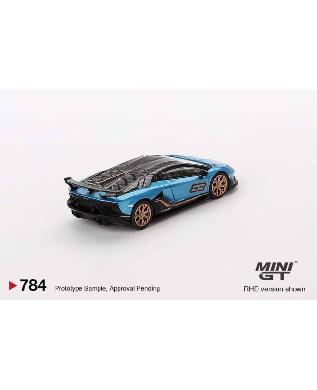 (預訂 Pre-order) MiniGT 1/64 MGT00784-R Lamborghini Aventador SVJ 63  Blu Aegir (Diecast car model)
