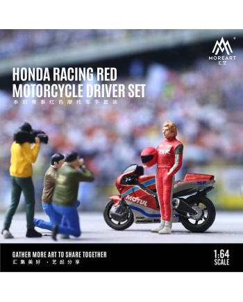 (預訂 Pre-order) MoreArt 1/64 Honda Racing Motorcycle Drive SET MO222065 Red Racing Driver