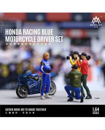 (預訂 Pre-order) MoreArt 1/64 Honda Racing Motorcycle Drive SET MO222066 Blue Racing Driver