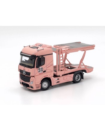 (預訂 Pre-order) Unique Model 1/64 Benz Actros Double deck trailer (Diecast car model) 限量999台 Pink Pig