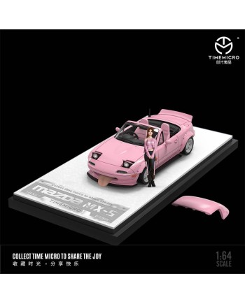 (預訂 Pre-order) TimeMicro 1:64 Mazda MX5 (Diecast car model) 限量999台 Pink TM646902-1 人偶版