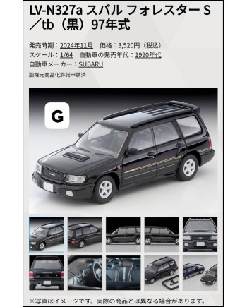 (預訂 Pre-order) Tomytec 1/64 LV-N327a SUBARU Forester S/tb Black 1997 (Diecast car model)