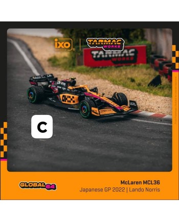 (預訂 Pre-order) TARMAC WORKS 1/64 T64G-F041-LN2 McLaren MCL36 Japanese Grand Prix 2022 Lando Norris (Diecast car model)