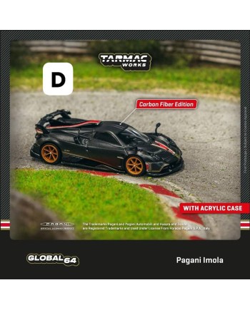(預訂 Pre-order) TARMAC WORKS 1/64 T64G-TL046-BCF Pagani Imola Matt Black Carbon Fiber (Diecast car model)
