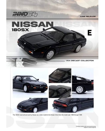 (預訂 Pre-order) Inno64 IN64-180SX-BLA: NISSAN 180SX Black (Diecast car model)