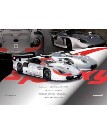 (預訂 Pre-order) Toyeast Sparky X Tiny 1_64 Porsche 911 GT1 EVOLUTION (Diecast car model) Tiny Exclusive YCOMBO64018
