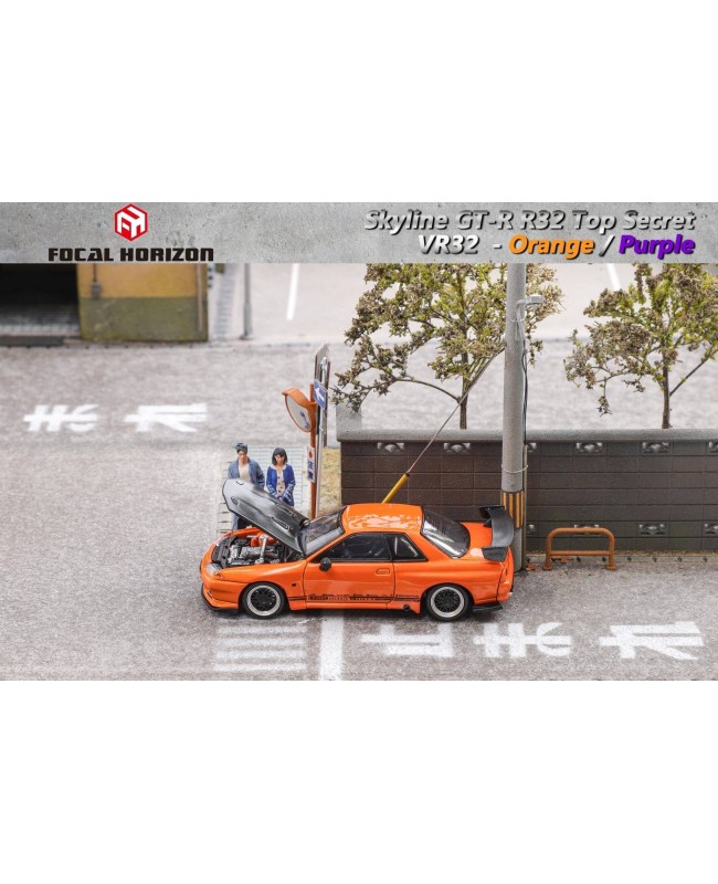 (預訂 Pre-order) Focal Horizon FH 1:64 Skyline GT-R 3rd generation R32 Top Secret modified version VR32 (Diecast car model) 限量999台 Carbon Hood Orange