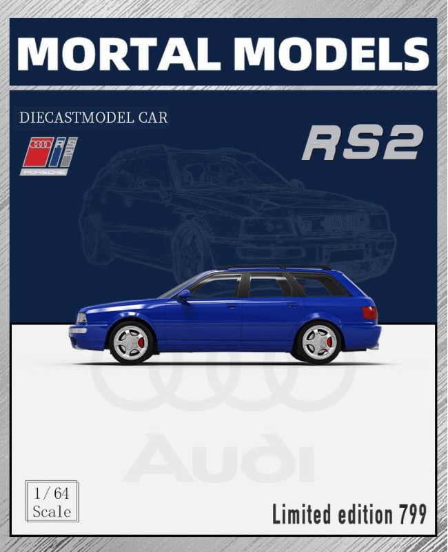 (預訂 Pre-order) Mortal 1/64 Audi RS2 Avant (Diecast car model) 限量799台 Blue