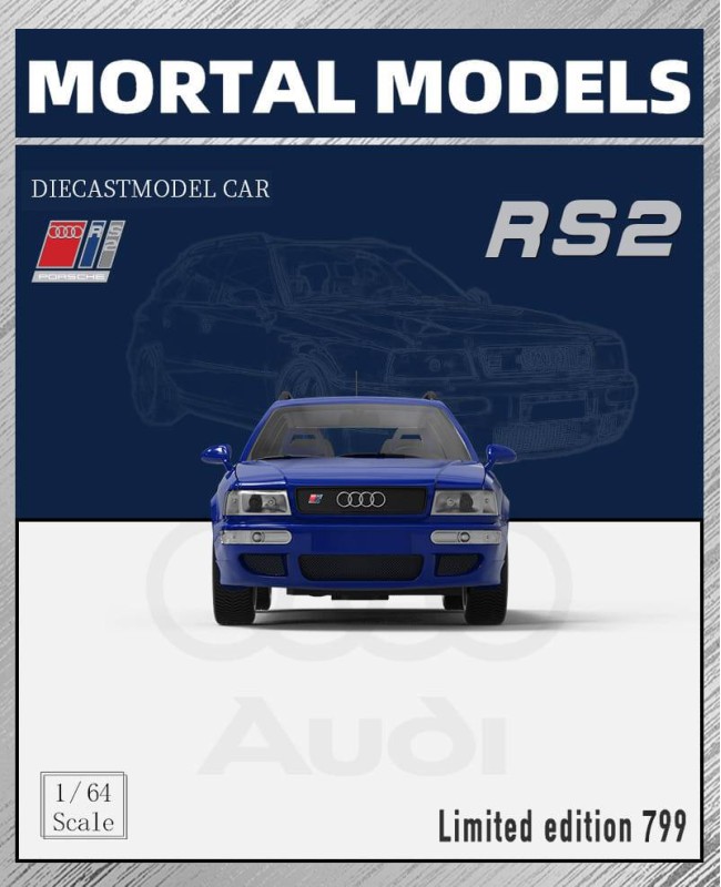 (預訂 Pre-order) Mortal 1/64 Audi RS2 Avant (Diecast car model) 限量799台 Blue