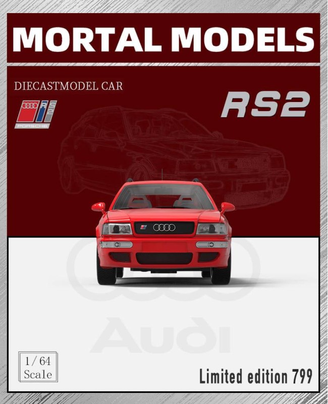 (預訂 Pre-order) Mortal 1/64 Audi RS2 Avant (Diecast car model) 限量799台 Red