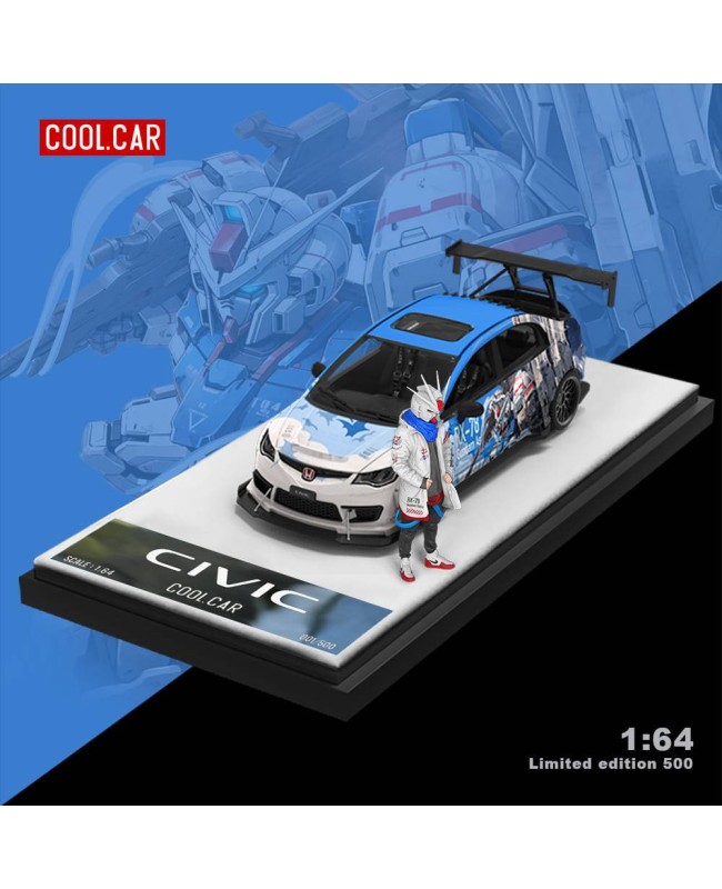 (預訂 Pre-order) COOL Car 1/64 Honda Civic (Diecast car model) 限量500台 Blue 人偶版