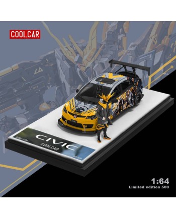 (預訂 Pre-order) COOL Car 1/64 Honda Civic (Diecast car model) 限量500台 Grey 人偶版