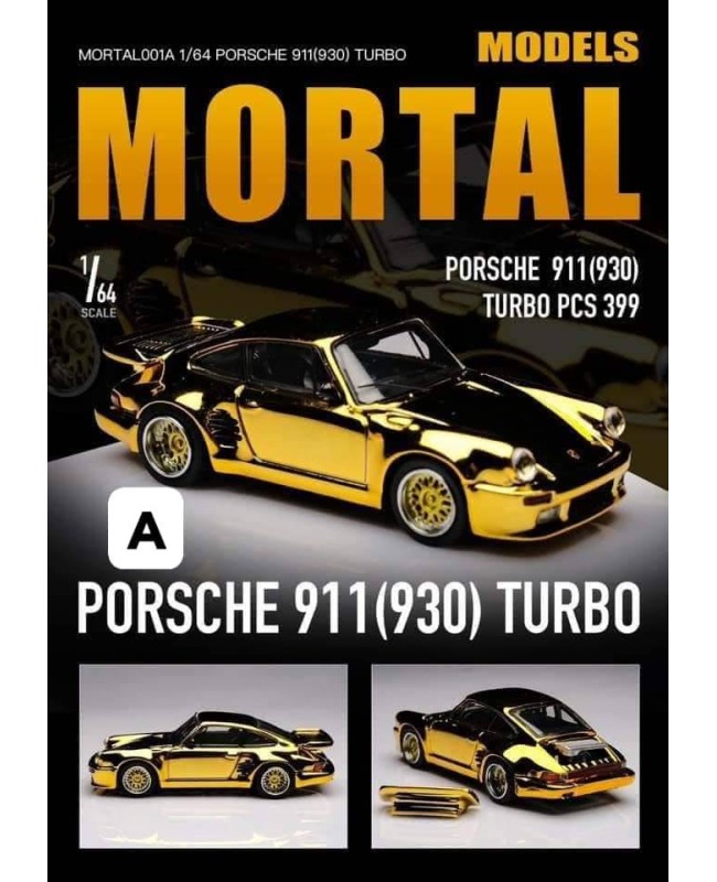 (預訂 Pre-order) Mortal 1/64 Porsche 930 Black bird (Diecast car model) 限量399台 電鍍金