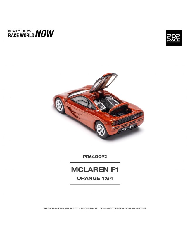 (預訂 Pre-order) POPRACE 1/64 PR640092 McLAREN F1 ORANGE (Diecast car model)