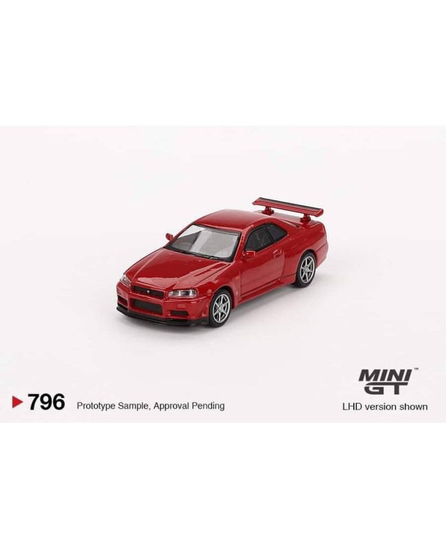 (預訂 Pre-order) MINI GT 1/64 MGT00796-R Nissan Skyline GT-R (R34)  V-Spec Active Red (Diecast car model)