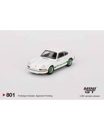 (預訂 Pre-order) MINI GT 1/64 MGT00801-R Porsche 911 Carrera RS 2.7 Grand Prix White with Green Livery RHD (Diecast car model)