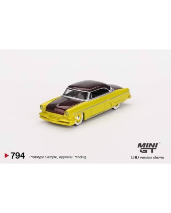 (預訂 Pre-order) MINI GT 1/64 MGT00794-L Lincoln Capri Hot Rod 1954 Lime Yellow (Diecast car model)