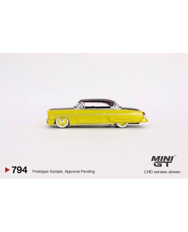 (預訂 Pre-order) MINI GT 1/64 MGT00794-L Lincoln Capri Hot Rod 1954 Lime Yellow (Diecast car model)