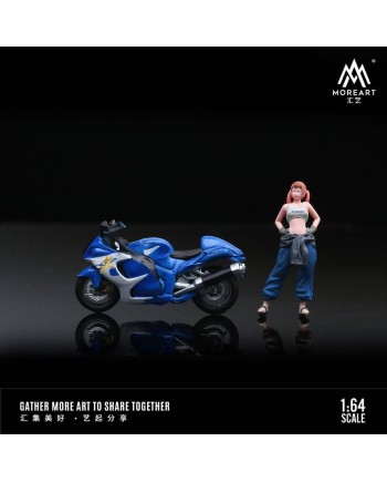 (預訂 Pre-order) MoreArt 1/64 Suzuki Hayabusa Motorcycle Set MO222072 Blue