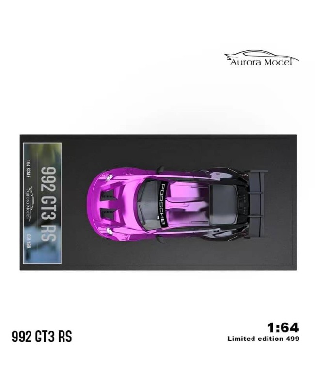 (預訂 Pre-order) AM Aurora 1/64 992 GT3 Chrome Purple-black 普通版 (限量499台) (Diecast car model)