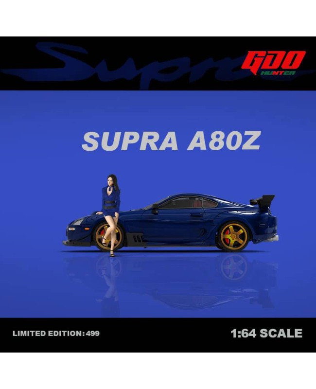 (預訂 Pre-order) GDO x TM 1/64 SUPRA A80Z (Diecast car model) Blue 人偶版