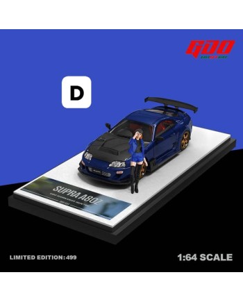 (預訂 Pre-order) GDO x TM 1/64 SUPRA A80Z (Diecast car model) Blue Black cover 人偶版