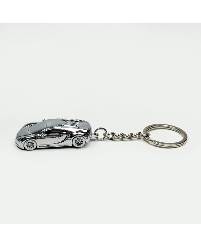 (預訂 Pre-order) Seeker 1/87 Veyron Super Sport Chain keychain (Diecast car model) 限量999台 Chrome Silver