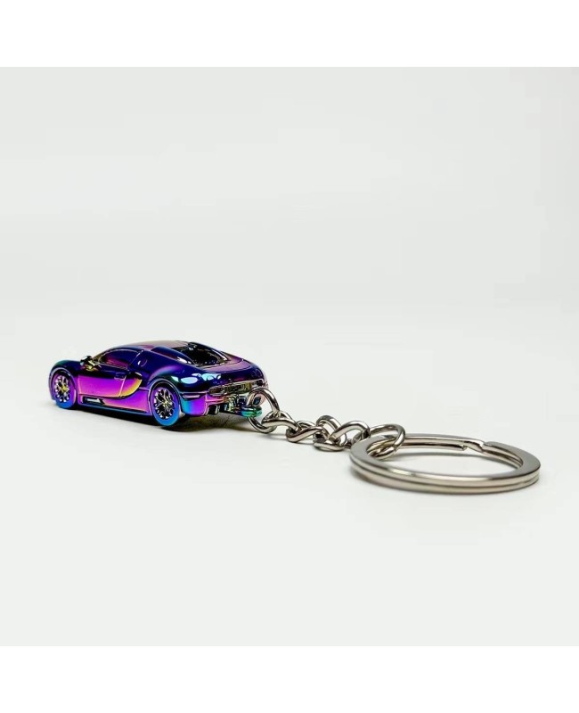 (預訂 Pre-order) Seeker 1/87 Veyron Super Sport Chain keychain (Diecast car model) 限量999台 Chrome Magic Purple