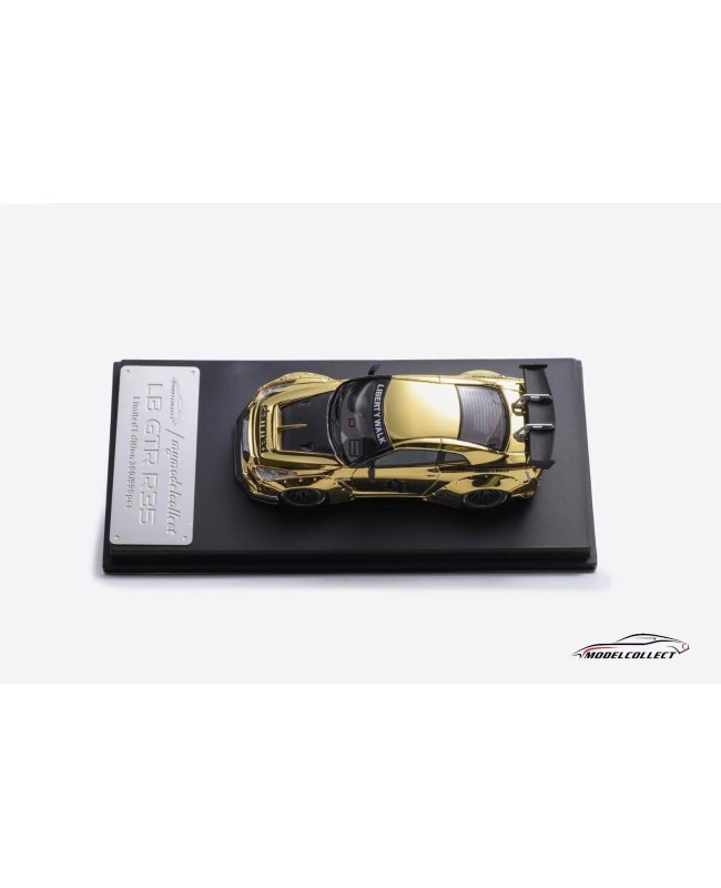 (預訂 Pre-order) MC 1/64 GT-R R35 LB 1.5 version Chrome Gold (Diecast car model) 限量999台