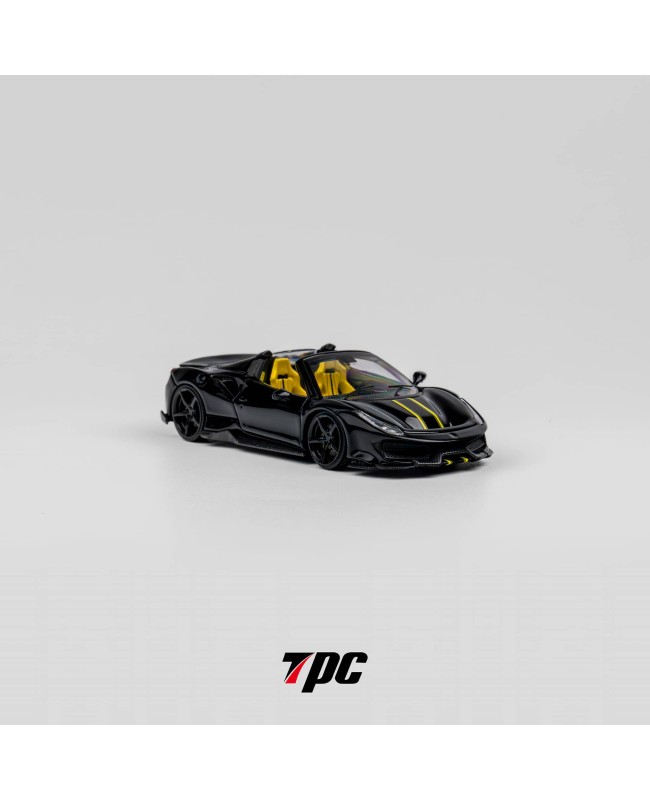 (預訂 Pre-order) TPC 1/64 Novitec 488 Roadster version (Diecast car model) 限量300台 Metallic Black / yellow interior