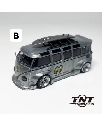 (預訂 Pre-order) TNT Model 1/64 VW T1 Bus RWB Raw Zamac Chase (Diecast car model) 限量599台 Mooneyes