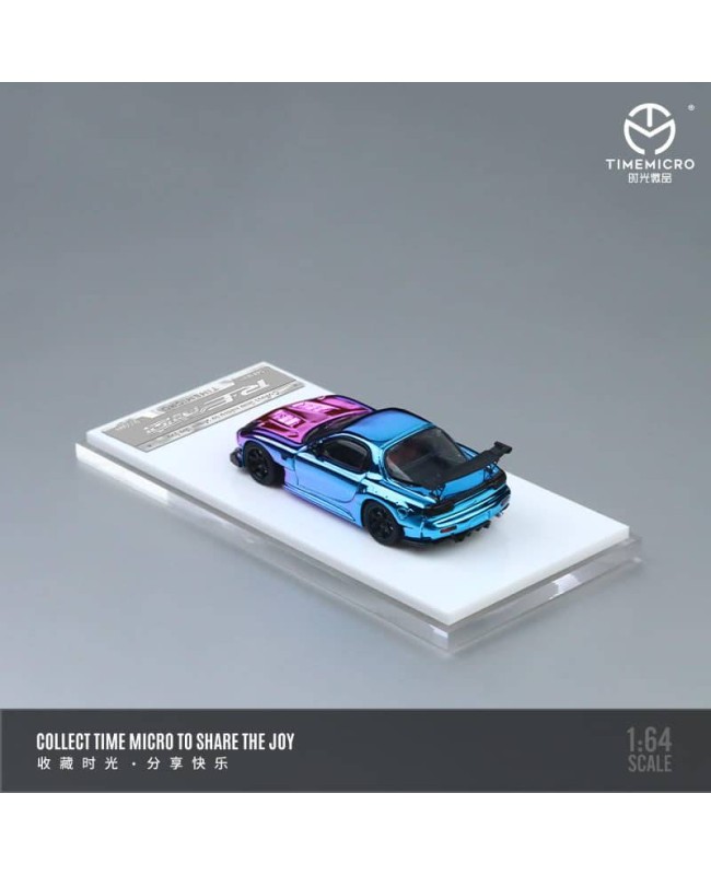 (預訂 Pre-order) TM 1/64 Mazda RX7 Chromed color (Diecast car model) 限量999台 TM647005 Chrome blue pink