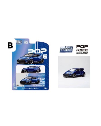 (預訂 Pre-order) POP RACE × ENIGMA 海外聯名限定 - 吊卡版 (Diecast car model) PRE004 PANDEM GR YARIS Metallic Blue (金屬藍)
