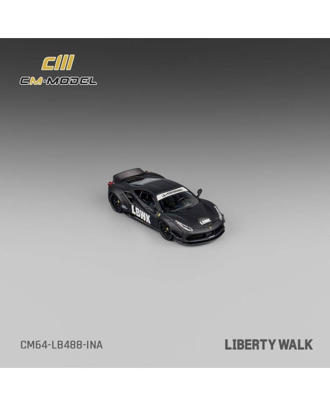 (預訂 Pre-order) CM Model 1/64 LBWK F488 Matte Black (Indonesia Exclusive) (Diecast car model) CM64-LB488-INA