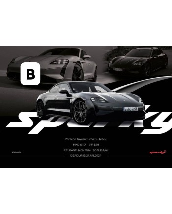 (預訂 Pre-order) Sparky X Tiny 1/64 YO64024 Sparky 1/64 Porsche Taycan Turbo S - black (Diecast car model)