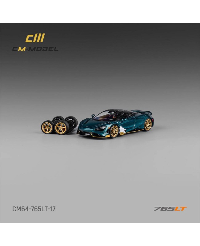 (預訂 Pre-order) CM Model 1/64 CM64-765LT-17 Mclaren 765LT Metallic black green (Diecast car model)