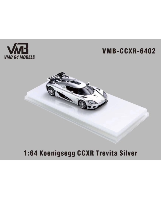 (預訂 Pre-order) VMB 1/64  Koenigsegg CCXR Trevita (Resin car model) Silver (限量666台)