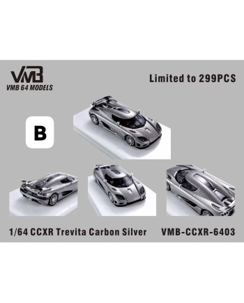 (預訂 Pre-order) VMB 1/64  Koenigsegg CCXR Trevita (Resin car model) Carbon Silver (限量299台)